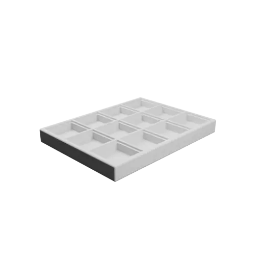 Color-coded compartment box STL 3D file: 12 compartments of 16.1×16.1×5 mm