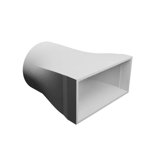 fichier 3D STL Adaptateur de tube rond ⌀81 mm vers rectangulaire 108×52 mm, épaisseur 3 mm + décalage