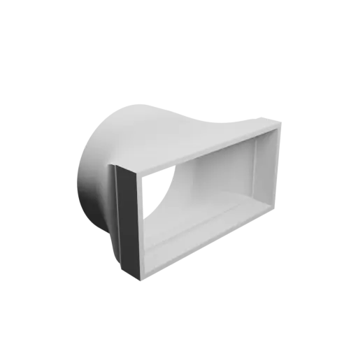 fichier 3D STL Adaptateur de tube rond ⌀81 mm vers rectangulaire 108×52 mm, épaisseur 3 mm + décalage