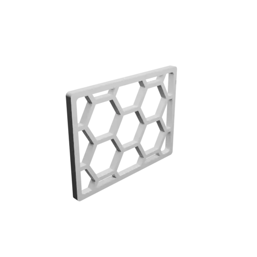 Honeycomb grid STL file, 40x30mm, mesh: 10mm