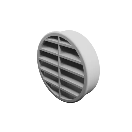 Round air vent STL file ∅ 87 mm, slat angle: 45° with central reinforcement