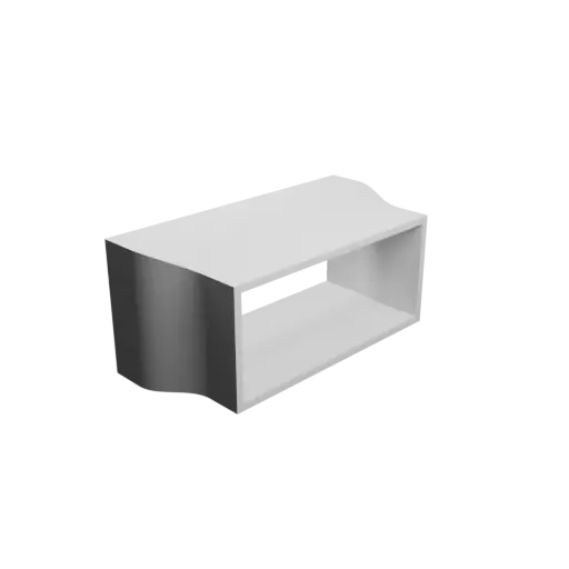 Rectangular tube adapter STL file 79x33 mm to 66.7x28 mm – transition: 20 mm