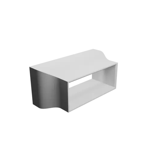 Rectangular tube adapter STL file 79x33 mm to 62x24 mm – transition: 20 mm