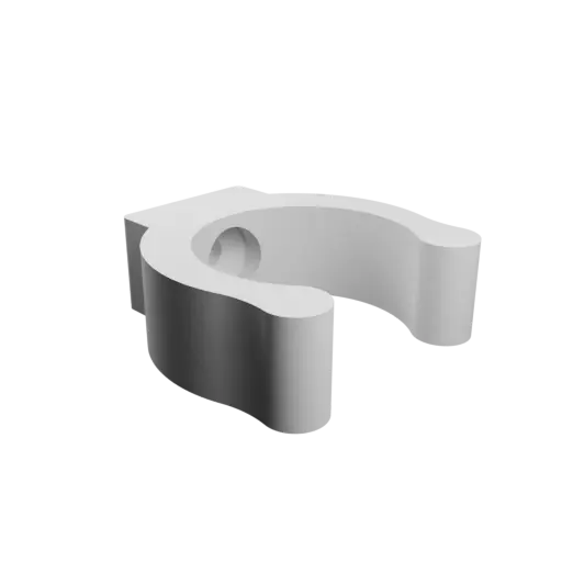 Pipe support clip Ø24 mm STL 3D file · Flat head screw Ø4 mm