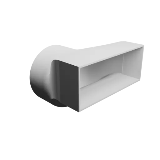 Round-to-Rectangular Tube Adapter STL file ⌀150 mm to 200×80 mm, thickness 3 mm + offset