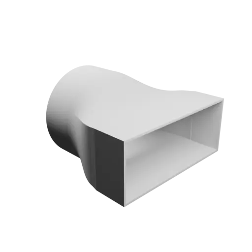 Round-to-Rectangular Tube Adapter STL file ⌀150 mm to 200×80 mm, thickness 3 mm