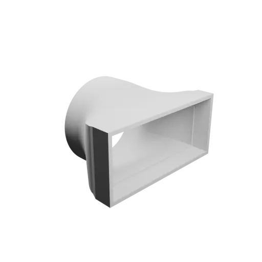 Round-to-Rectangular Tube Adapter STL file ⌀50 mm to 72×32 mm, thickness 2 mm