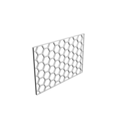 Honeycomb grid STL 3D file, 100x70mm, mesh: 10mm