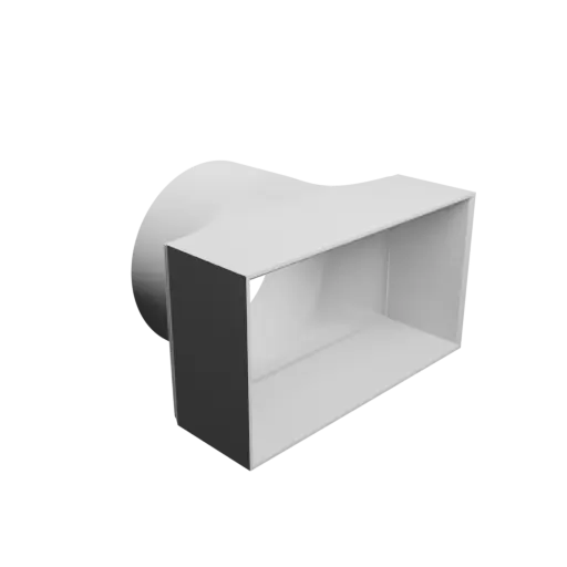 fichier STL Adaptateur de tube rond ⌀108 mm vers rectangulaire 154×84 mm, épaisseur 3 mm