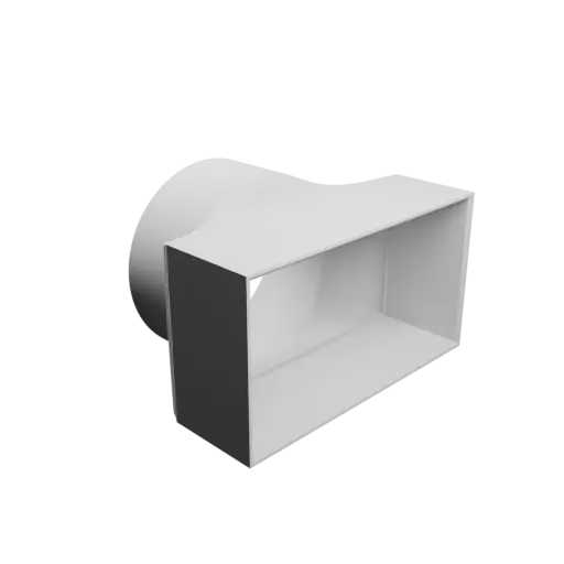 fichier STL Adaptateur de tube rond ⌀108 mm vers rectangulaire 152×82 mm, épaisseur 3 mm