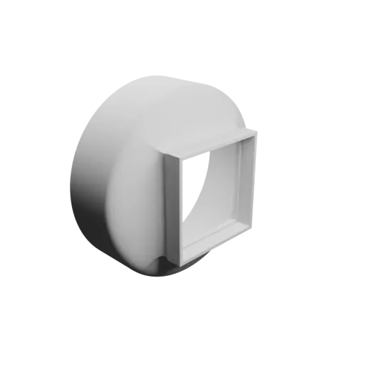 fichier STL Adaptateur de tube rond ⌀120 mm vers rectangulaire 60×60 mm, épaisseur 2 mm
