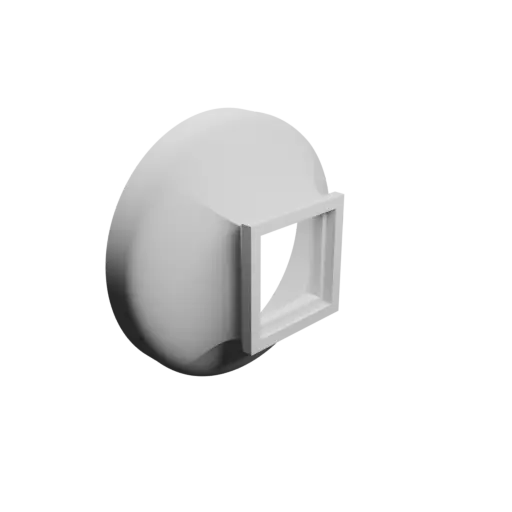 fichier STL Adaptateur de tube rond ⌀120 mm vers rectangulaire 45×45 mm, épaisseur 5 mm