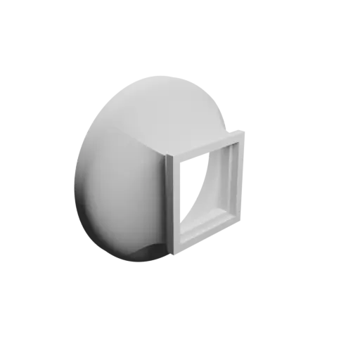 fichier 3D STL Adaptateur de tube rond ⌀120 mm vers rectangulaire 50×50 mm, épaisseur 5 mm