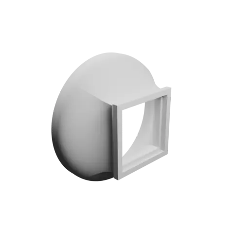fichier 3D STL Adaptateur de tube rond ⌀120 mm vers rectangulaire 55×55 mm, épaisseur 5 mm