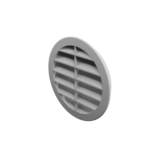 Round air vent STL 3D file ∅ 160 mm, slat angle: 60° with central reinforcement