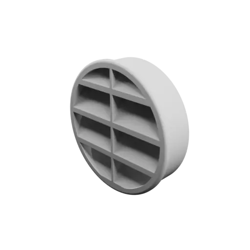 Round air vent STL file ∅ 88 mm, slat angle: 60° with central reinforcement