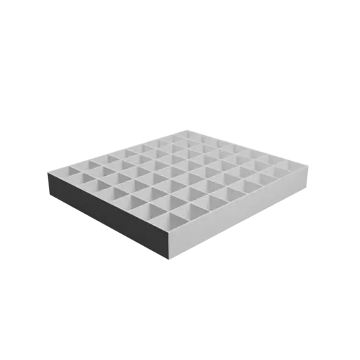 Multi-compartment box STL 3D file: 56 compartments of 50×50×50 mm