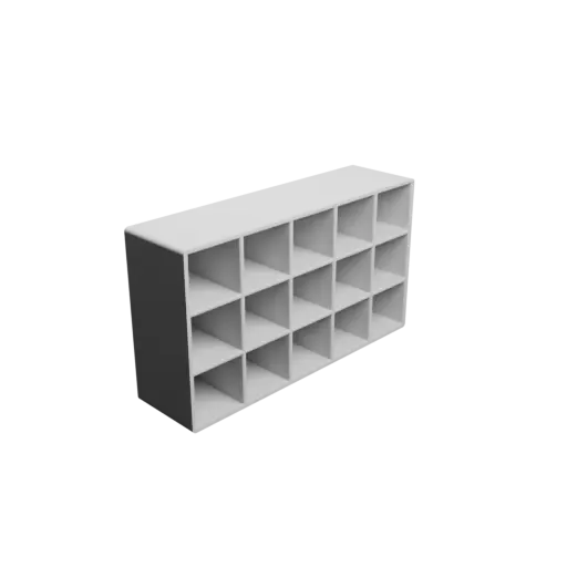 Small parts organizer with 15 drawers 20×20×30 mm STL 3D file, thickness: 2 mm