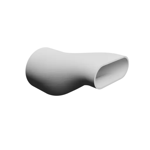 Hose-shaped reducer STL 3D file 90.1x90 mm to 100x40 mm – transition: 100 mm