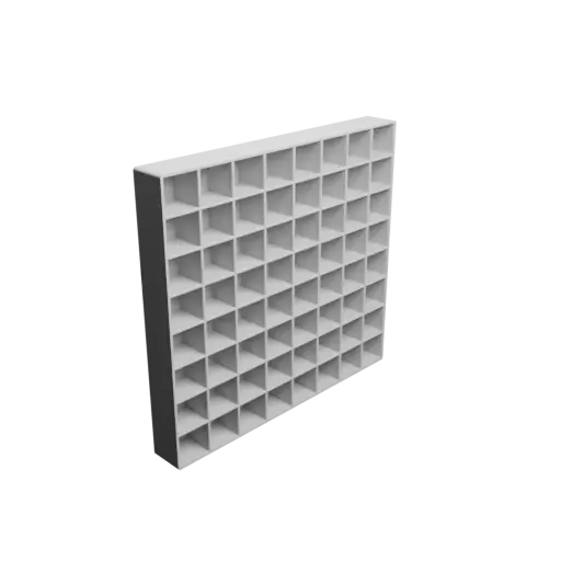 Small parts organizer with 64 drawers 20×20×20 mm STL 3D file, thickness: 2 mm