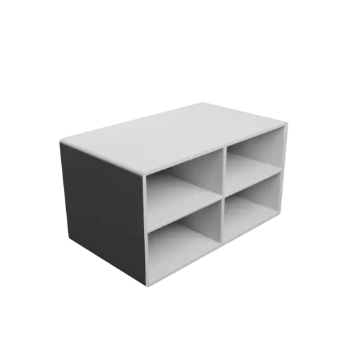 fichier STL Casier de rangement 4 tiroirs 40×20×50 mm, épaisseur: 2 mm