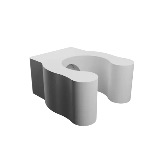 Clip-on tube holder Ø12 mm STL 3D file · Countersunk screw Ø3 mm