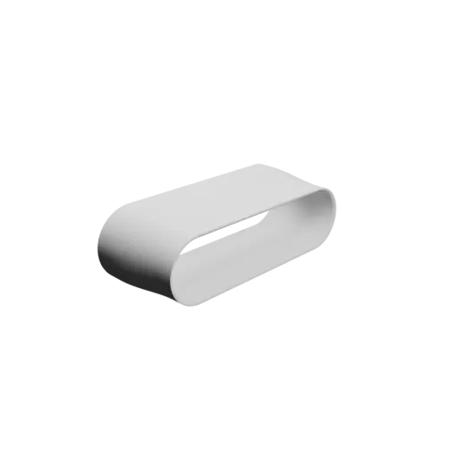 Oval hose adapter STL 3D file 140x40 mm to 130x35 mm – transition: 40 mm