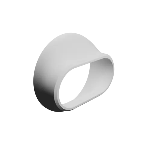 Oval duct transition adapter STL file 80.1x80 mm to 80x40 mm – transition: 20 mm