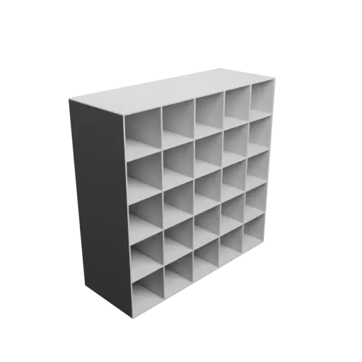fichier 3D STL Casier de rangement 25 tiroirs 50×50×100 mm, épaisseur: 2 mm