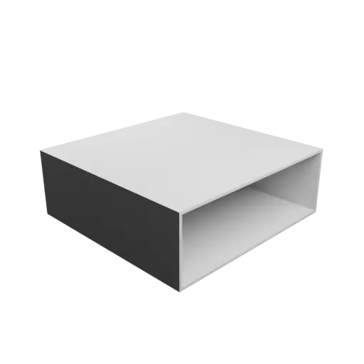 Rectangular tube adapter STL 3D file 220x73 mm to 220x73 mm – transition: 120 mm