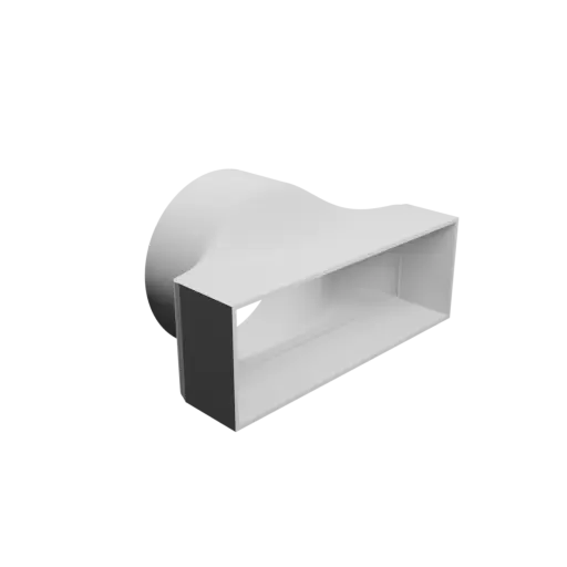 Round-to-Rectangular Tube Adapter STL 3D file ⌀148 mm to 228×80 mm, thickness 3 mm