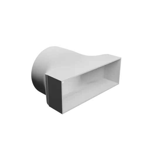 fichier 3D STL Adaptateur de tube rond ⌀148 mm vers rectangulaire 228×80 mm, épaisseur 3 mm + décalage