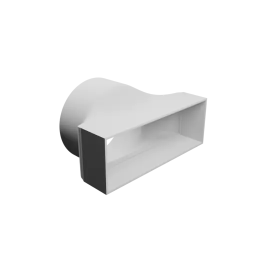 Round-to-Rectangular Tube Adapter STL file ⌀148 mm to 228×80 mm, thickness 3 mm + offset