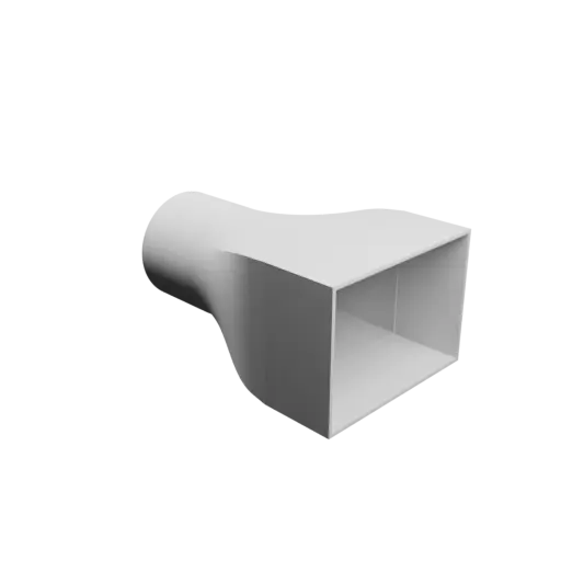 fichier STL Adaptateur de tube rond ⌀110 mm vers rectangulaire 170×120 mm, épaisseur 3 mm