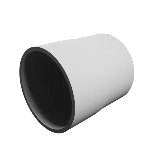 Tubing adapter STL file ⌀ 65–63 mm (Length: 70 mm)