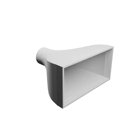 fichier STL Adaptateur de tube rond ⌀29 mm vers rectangulaire 100×50 mm, épaisseur 2 mm