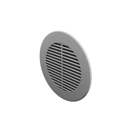Round air vent STL file ∅ 111 mm, slat angle: 20° with central reinforcement