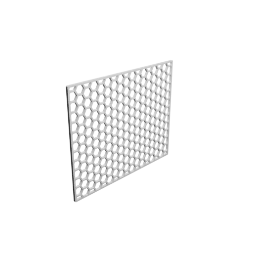 Honeycomb grid STL 3D file, 122x100mm, mesh: 7mm