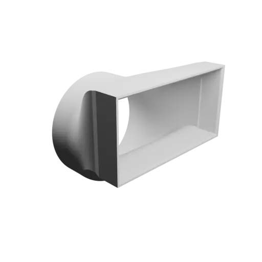 fichier STL Adaptateur de tube rond ⌀101 mm vers rectangulaire 120×60 mm, épaisseur 3 mm + décalage