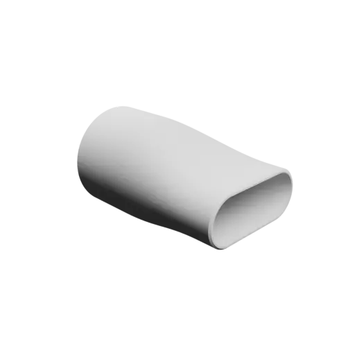 modèle 3D STL Adaptateur de tube ovale 90.1x90mm vers 100x40mm - transition: 100mm