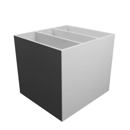 Multi-compartment box STL file: 3 compartments of 100×35×100 mm