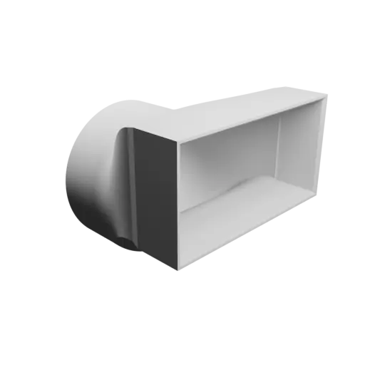 fichier 3D STL Adaptateur de tube rond ⌀99 mm vers rectangulaire 120.5×60.5 mm, épaisseur 3 mm + décalage