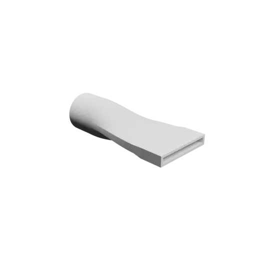 fichier 3D STL Adaptateur de tube rond ⌀36 mm vers rectangulaire 50×5 mm, épaisseur 2 mm