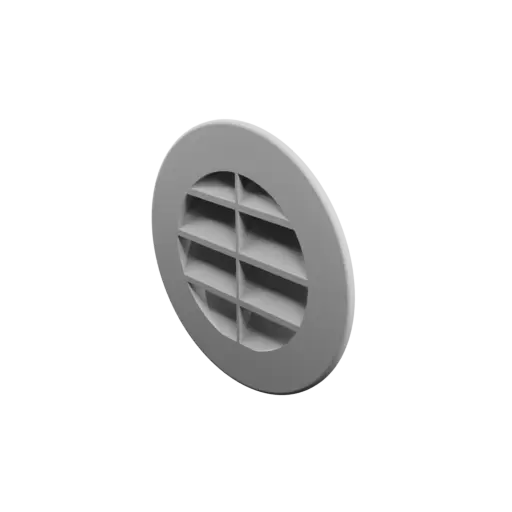 Round air vent STL 3D file ∅ 94.2 mm, slat angle: 60° with central reinforcement