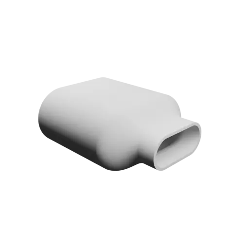 Oval duct transition adapter STL 3D file 120x60 mm to 70x30 mm – transition: 30 mm