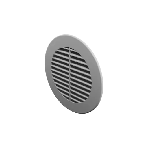 Round air vent STL file ∅ 120 mm, slat angle: 30° with central reinforcement
