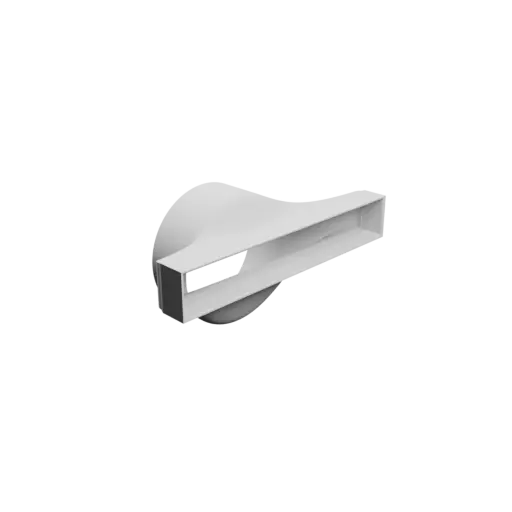 fichier STL Adaptateur de tube rond ⌀100 mm vers rectangulaire 200×30 mm, épaisseur 2 mm + décalage