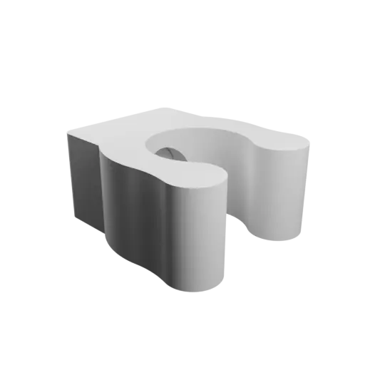 Clip-on pipe support Ø11 mm STL file · Flat head screw Ø3 mm