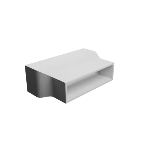 modèle 3D STL Adaptateur de tuyau rectangulaire 96x30mm vers 80x20mm - transition: 20mm