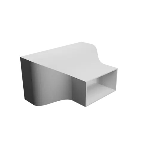modèle 3D STL Adaptateur de tube rectangulaire 96x51.2mm vers 50x26mm - transition: 38mm